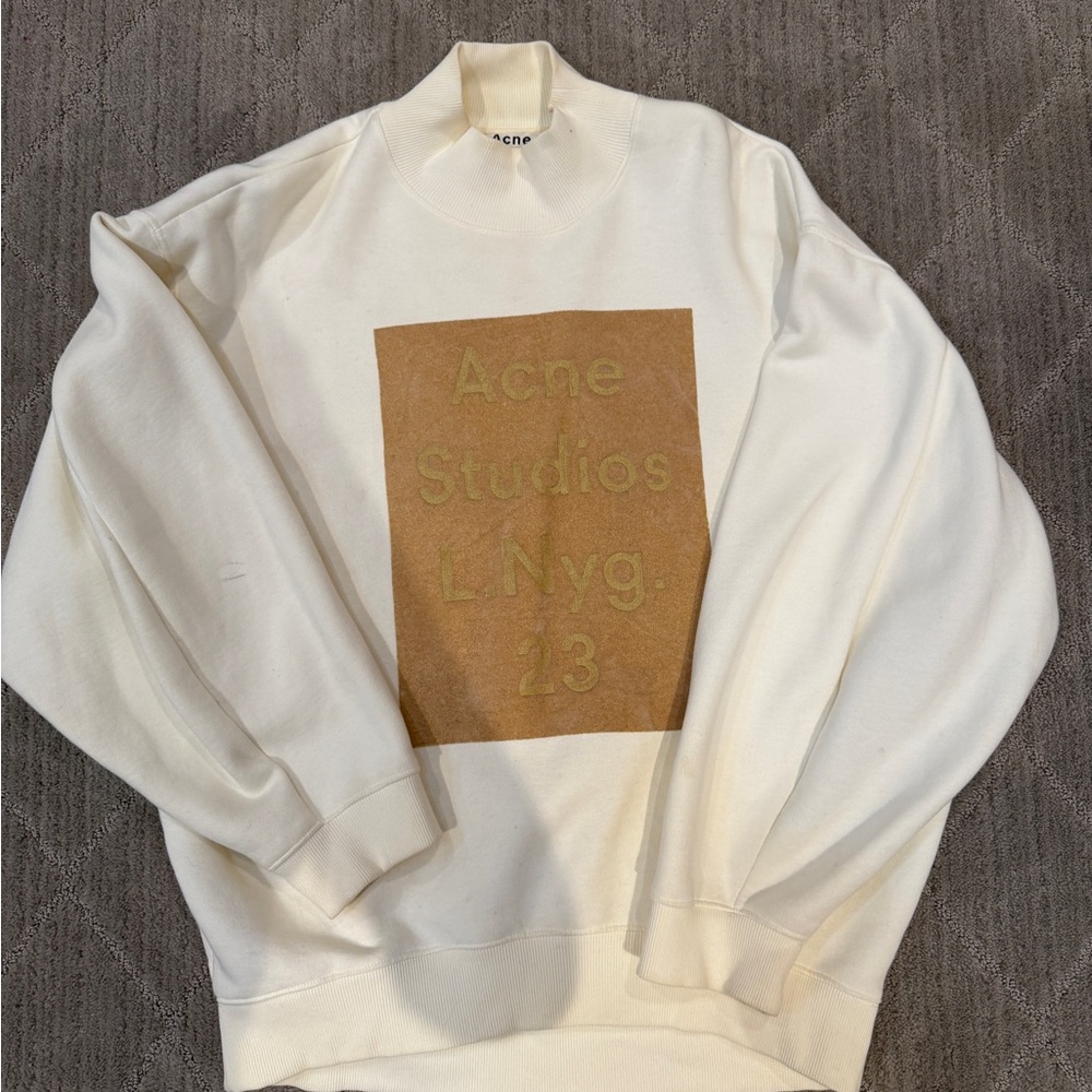 Acne Studios Cream and Brown Crewneck Sweater
